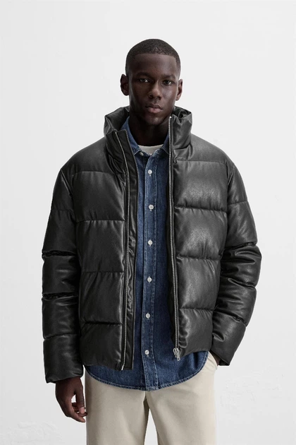 Дута куртка з еко-шкіри Zara S чорний 8281/313/800 – Брендовий