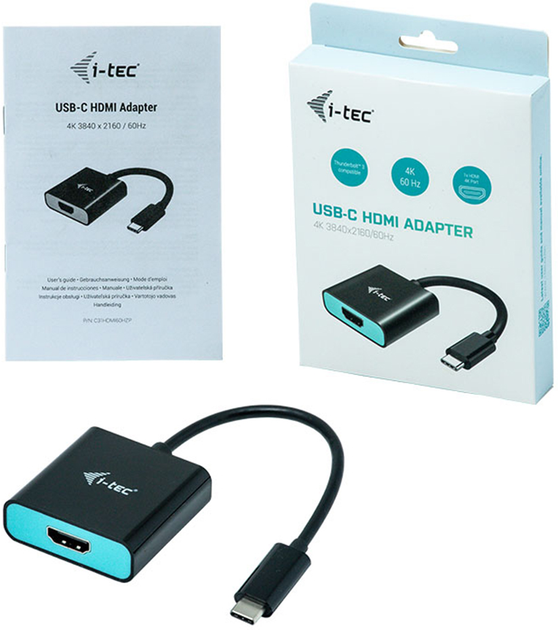Adapter i-tec USB-C 3.1 - HDMI 4K/60 Hz 0.15 m Black (C31HDMI60HZP) - obraz 4
