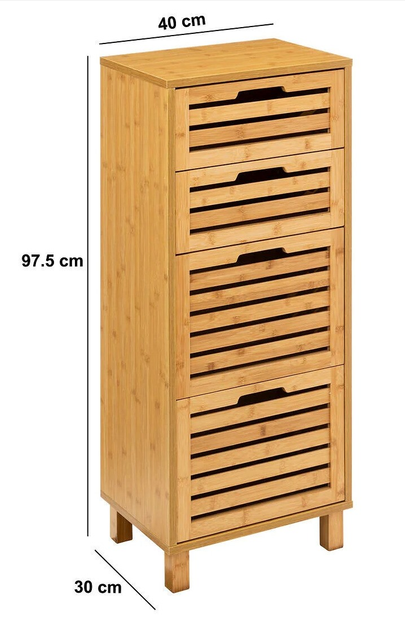 Полиця для ванної 5five Simply Smart SICELA висока з 4 висувними ящиками 40 x 30 x 97.5 см (3560232825965) - зображення 5