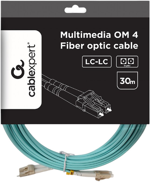 Patchcord światłowodowy Cablexpert UTP Cat6 30 m Teal (CFO-MDOM4-LC/LC-30M) - obraz 4
