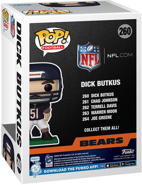 Фігурка Funko Pop! NFL Bears Дік Баткус 79697 (889698796972) - зображення 3