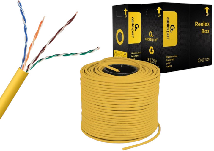 Kabel Cablexpert UTP Cat5e CCA 305 m Yellow (UPC-5004E-SOL-Y) - obraz 3