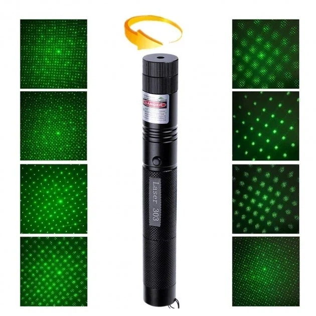 Зелена лазерна указка з ключами, лазер 303 1000mW Laser pointer, потужна лазерна указка - зображення 7