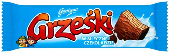 Вафли Grzeski в молочном шоколаде, 36 г - Фото 1 Вафли Grzeski в молочном шоколаде, 36 г - изображение 1
