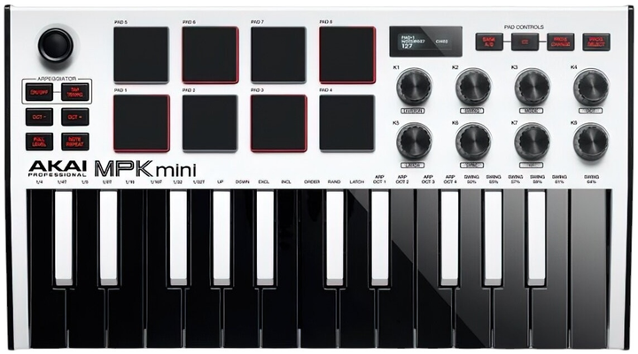 MIDI-клавіатура Akai MPK Mini MK3 (MPKMINI3W) - зображення 1