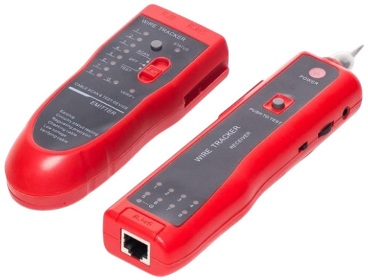 Tester okablowania Netrack 103-09 RJ45/RJ11 Red (5908268775072) - obraz 4