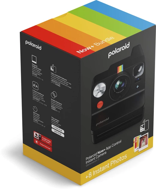 Камера моментального друку Polaroid Now+ Generation 3 Black + Color Film Bundle (8 photos) (9120134283146) - зображення 8