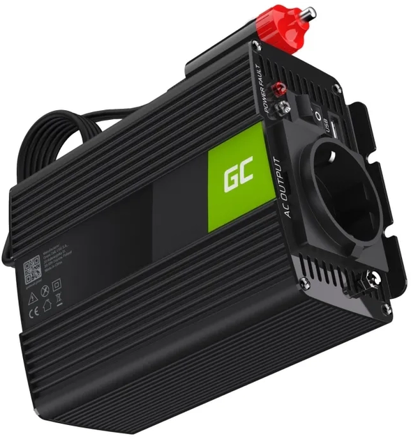 Falownik Greencell 12V to 230V 150W/300W Black (5907813966880) - obraz 3