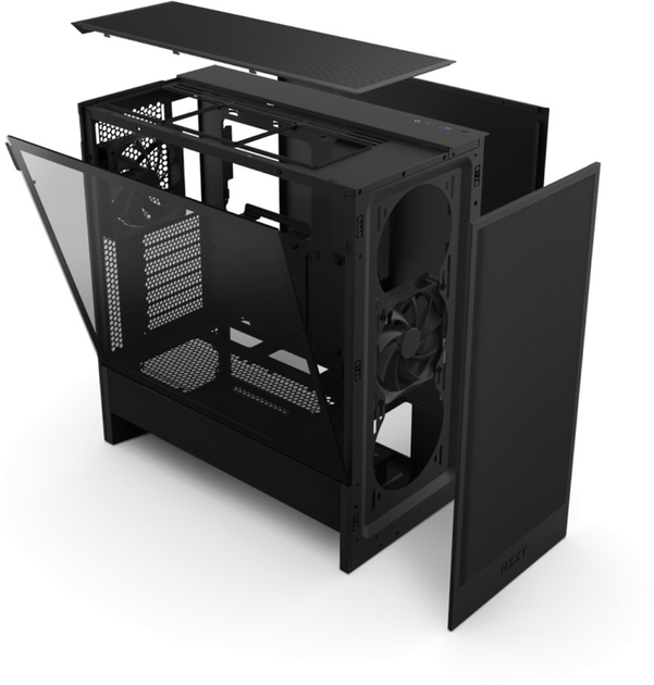Корпус NZXT H5 Flow Compact Mid-Tower ATX Case - All Black (CC-H52FB-01) - зображення 4