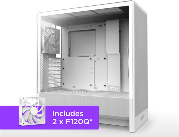 Obudowa NZXT H5 Flow Compact Mid-Tower ATX - All White (CC-H52FW-01) - obraz 9