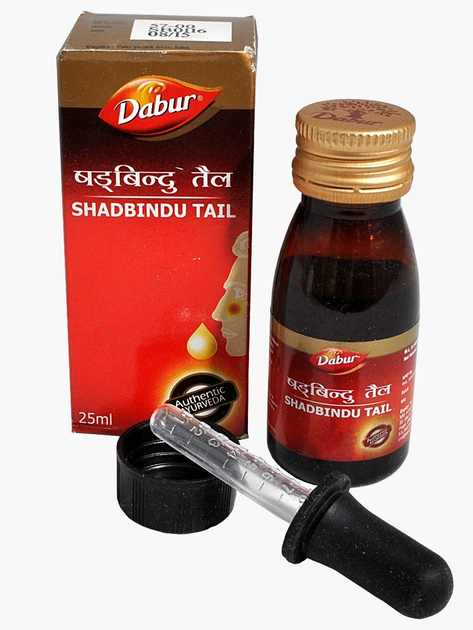 Натуральна добавка Шатбінду олія Дабур 25 мл від нежитю Shadbindu tail Dabur - зображення 1