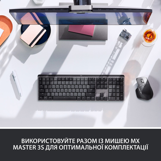 Клавіатура бездротова Logitech MX Mechanical Wireless Illuminated Performance Graphite (920-010757) - зображення 10