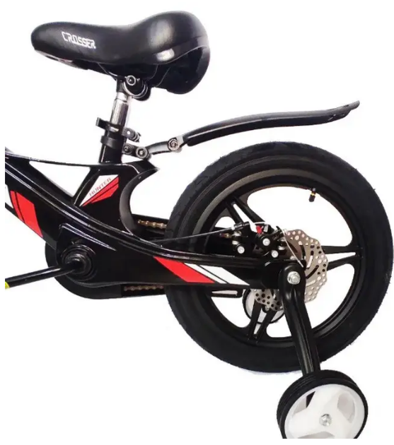 Детский велосипед Crosser Hunter Premium 16″ черный с дисковыми механическими тормозами 1 скоростью магниевой рамой надувными колесами и максимальным весом до 60 кг - изображение 6