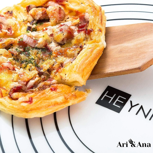 Деревянная скалка Ari&Ana с кольцами для регулировки толщины раскатки теста и силиконовый коврик для раскатки и выпечки - изображение 9