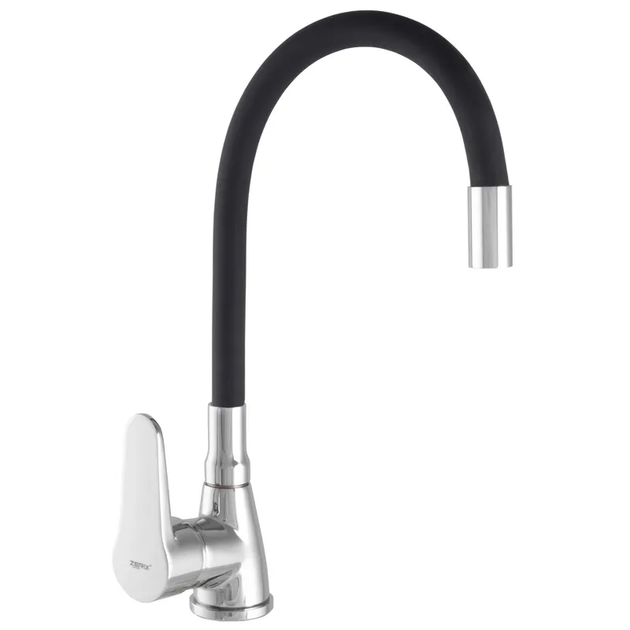 Смеситель для кухни Zerix SOP7 146 с черным гибким изливом (ZX2654) - Фото 1 Смеситель для кухни Zerix SOP7 146 с черным гибким изливом (ZX2654) - изображение 1