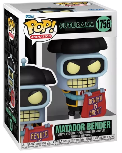 Фигурка Funko Pop Футурама Бендер Futurama Bender Matador 10 см FP F B 1756 - Фото 2 Фигурка Funko Pop Футурама Бендер Futurama Bender Matador 10 см FP F B 1756 - изображение 2
