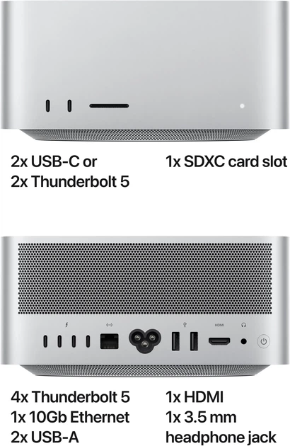 Компьютер Apple Mac Studio M4 Max/32 ядер GPU/36GB/512GB (MU963UA