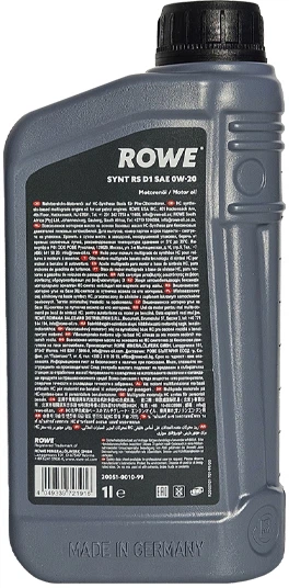 Моторное масло ROWE HighTec Synt RS D1 SAE 0W-20 1 л (20051-0010-99) - изображение 2