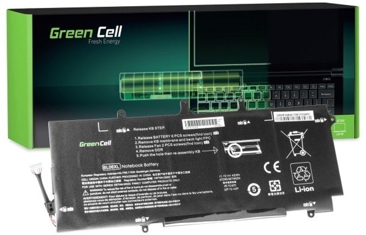 Bateria Green Cell HP108 BL06XL HSTNN-DB5D 722297-001 722236-2C1 do HP EliteBook Folio 11.1 V 3100 mAh (5902719425219) - obraz 1