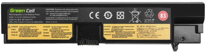 Bateria Green Cell LE147 do Lenovo ThinkPad E570 14.4 V 2200 mAh (5903317228103) - obraz 3