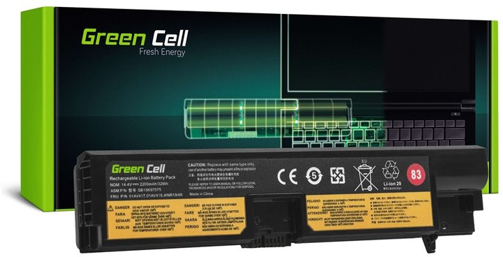 Акумулятор Green Cell LE147 для Lenovo ThinkPad E570 14.4 V 2200 mAh (5903317228103) - зображення 1