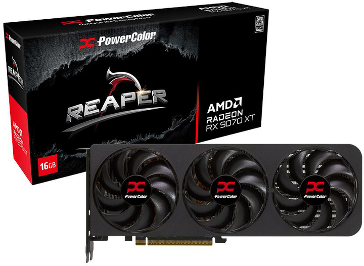 Karta graficzna Powercolor PCI-Ex Radeon RX 9070 XT REAPER 16GB GDDR6 (256bit) (20000) (HDMI, 3 x DisplayPort) (RX9070XT 16G-A) - obraz 6