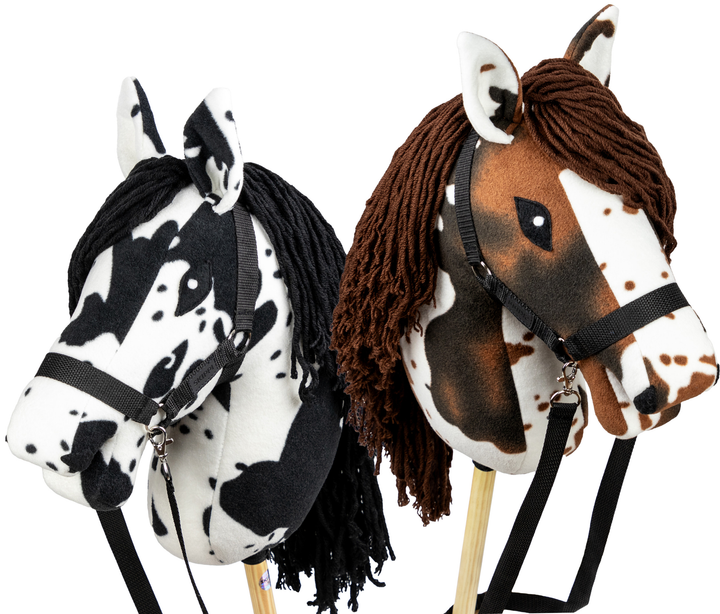 Duży koń na kiju Hobby Horse Skippi z kantarem i wodzami Caro - srokaty (5906361450094) - obraz 14