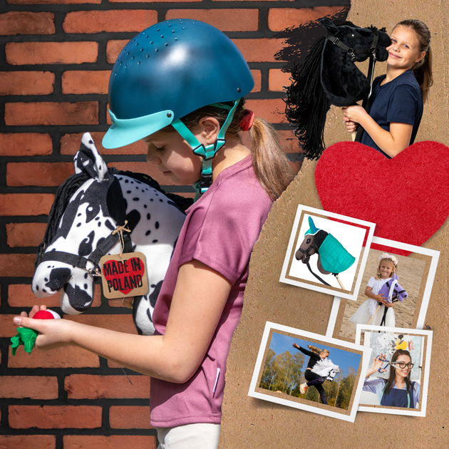 Duży koń na kiju Hobby Horse Skippi z kantarem i wodzami Caro - srokaty (5906361450094) - obraz 4