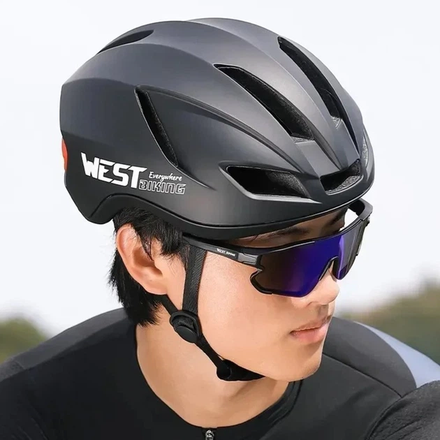 Велошлем West Biking YP0708113 аеродинамічний дихаючий 58-61 см Чорний (1015-547-00) - зображення 7