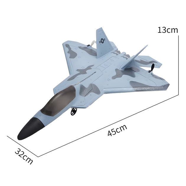 Радіокерований літак BauTech Raptor F22 військова версія з LED-підсвічуванням та гіроскопом Сірий (1015-732-00) - зображення 8