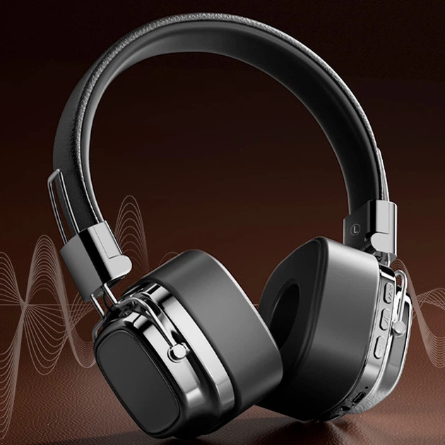 Навушники BauTech Bluetooth вінтажні бездротові Чорний (1015-617-00) - зображення 10