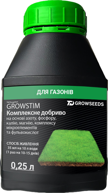 Удобрение Plantin Growstim Rougevert для газонов 0.25 л (4820288920267) 