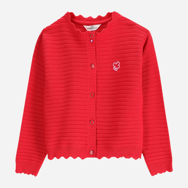 Детский вязаный кардиган для девочки Coccodrillo Maxitropic Girl Kids WC5172201MGK-029 116 см Малиновый (5904986500125) 