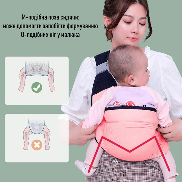 Детский слинг - переноска на одно плечо Baby Sling май-слинг / кенгуру для ребенка от 0 до 36 месяцев (до 15 кг), розовый (101163130) - Фото 3 Детский слинг - переноска на одно плечо Baby Sling май-слинг / кенгуру для ребенка от 0 до 36 месяцев (до 15 кг), розовый (101163130) - изображение 3