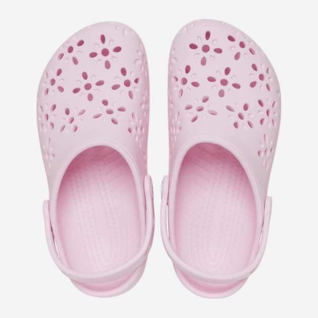 Підліткові крокси-сабо для дівчинки Crocs Classic Floral Cut Out Clog Kids 210943-6ZW 37-38 (J57) Світло-рожеві (198445118586) - зображення 4