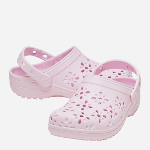 Chodaki dziecięce dla dziewczynki Crocs Classic Floral Cut Out Clog Kids T 210944-6ZW 23-24 (C7) Jasnoróżowe (198445118784) - obraz 3