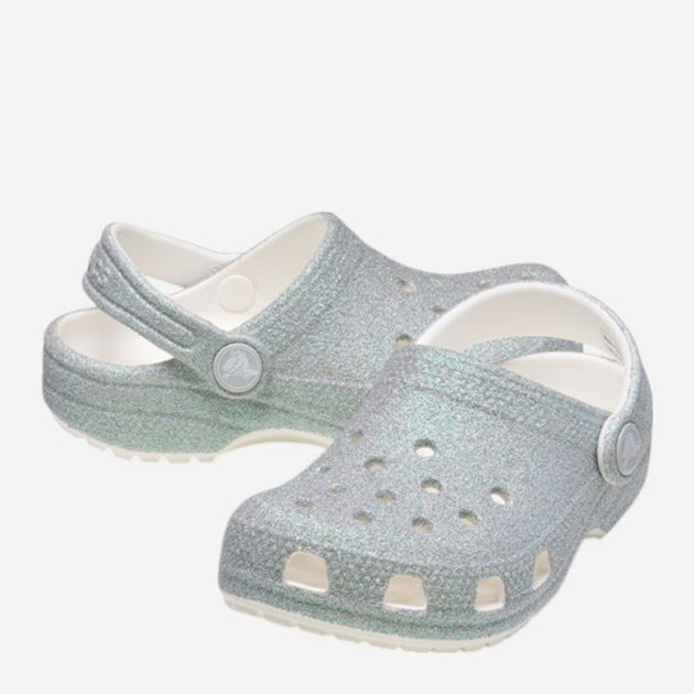 Дитячі крокси-сабо для дівчинки Crocs Classic Iridescent Glitter Clog Kids T 210985-100 22-23 (C6) Сріблясті (198445120442) - зображення 4