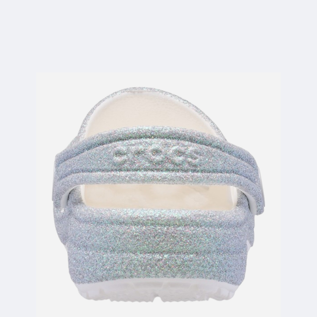 Дитячі крокси-сабо для дівчинки Crocs Classic Iridescent Glitter Clog Kids T 210985-100 24-25 (C8) Сріблясті (198445120466) - зображення 6