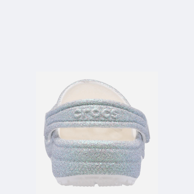 Chodaki dziecięce dla dziewczynki Crocs Classic Iridescent Glitter Clog Kids 210986-100 32-33 (J13) Srebrne (198445120657) - obraz 5
