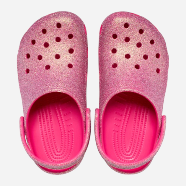 Дитячі крокси-сабо для дівчинки Crocs Classic Iridescent Glitter Clog Kids 210986-6ZQ 32-33 (J13) Рожеві (198445120831) - зображення 4