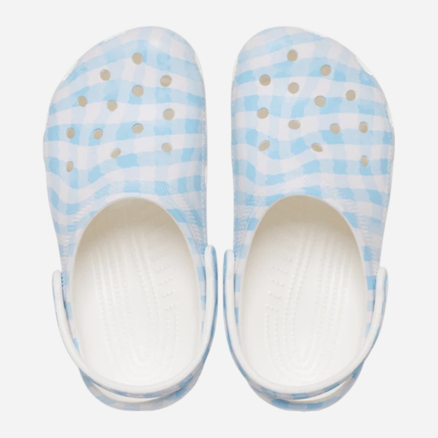 Chodaki młodzieżowe dziewczęce Crocs Classic Gingham Clog Kids 210988-16S 36-37 (J46) Błękitne (198445120954) - obraz 4