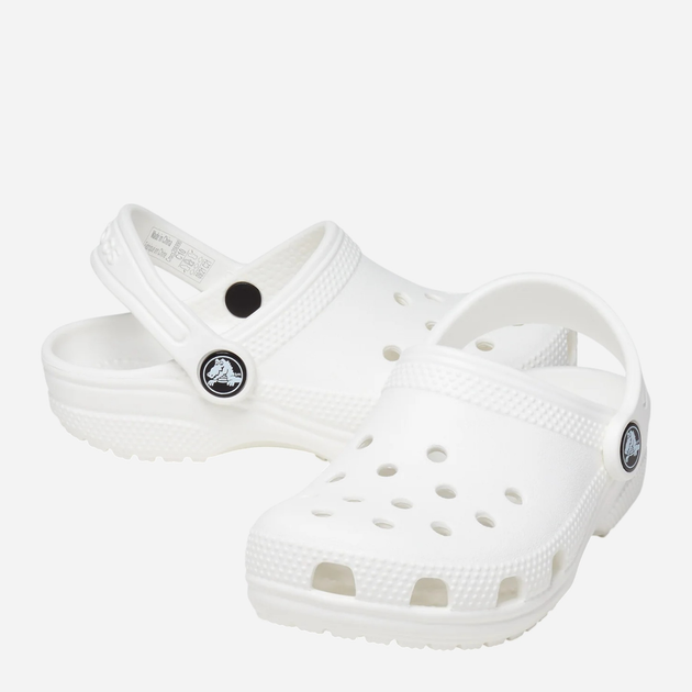 Chodaki dziecięce Crocs Classic Kids Clog T 206990-100 22-23 (C6) Białe (191448733008) - obraz 4
