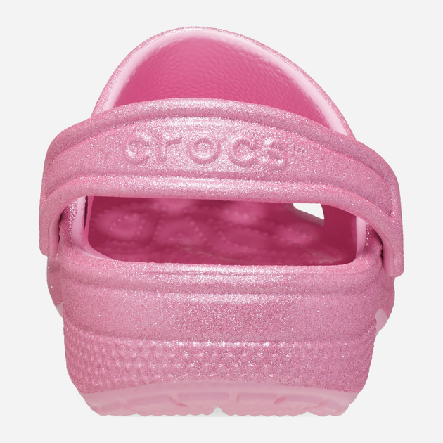 Дитячі крокси-сабо для дівчинки Crocs Classic Glitter Kids Clog T 206992-6XE 27-28 Рожеві (196265650675) - зображення 5