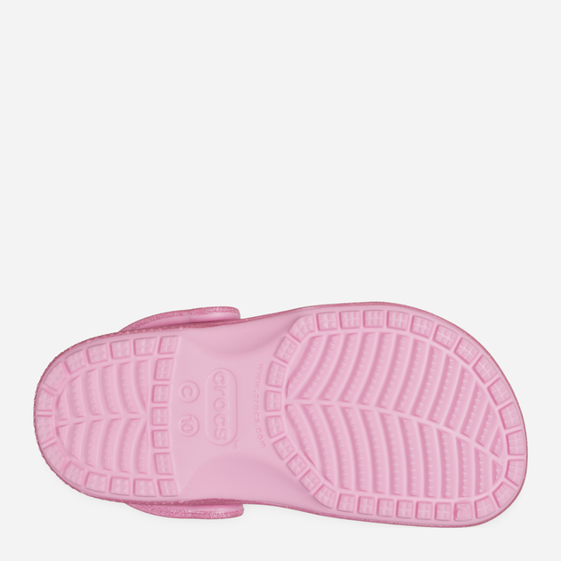 Дитячі крокси-сабо для дівчинки Crocs Classic Glitter Kids Clog T 206992-6XE 25-26 Рожеві (196265650736) - зображення 6