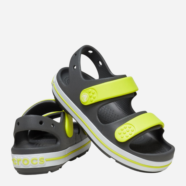 Sandały chłopięce Crocs Crocband Cruiser Sandal Kids 209423-1NJ 33-34 (J24) Szary/Jasnozielony (196265658084) - obraz 3