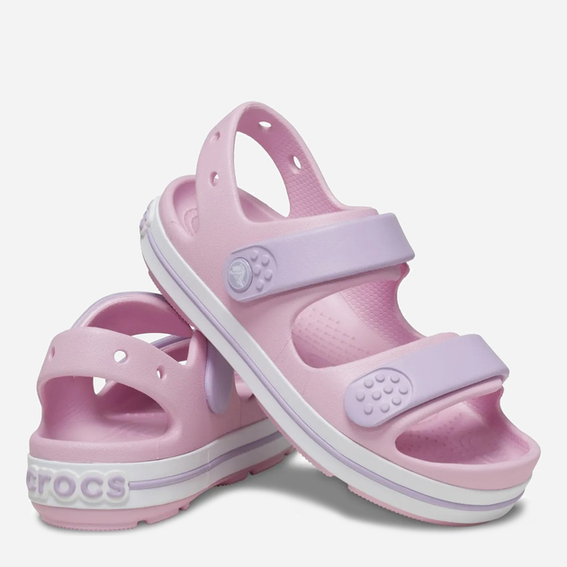 Підліткові сандалії для дівчинки Crocs Crocband Cruiser Sandal Kids 209423-84I 37-38 (J57) Рожеві (196265635979) - зображення 3