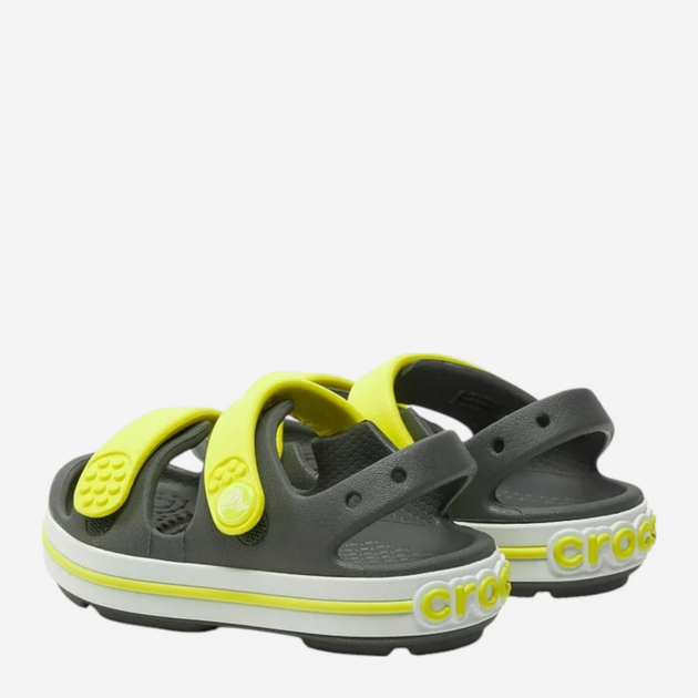 Дитячі сандалії для хлопчика Crocs Crocband Cruiser Sandal T Kids 209424-1NJ 22-23 (C6) Сірий/Салатовий (196265658251) - зображення 3