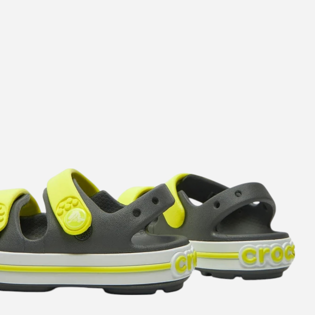 Дитячі сандалії для хлопчика Crocs Crocband Cruiser Sandal T Kids 209424-1NJ 24-25 (C8) Сірий/Салатовий (196265658275) - зображення 4