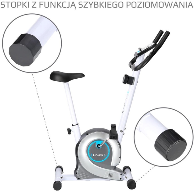 Rower treningowy HMS M8750 magnetyczny White (5907695577365) - obraz 6