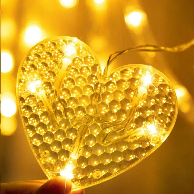 Гірлянда штора 2,5х0,8 м, на 128 LED, 220V "LOVE" Різнокольоровий (L) - Фото 5 Гірлянда штора 2,5х0,8 м, на 128 LED, 220V "LOVE" Різнокольоровий (L) - изображение 5